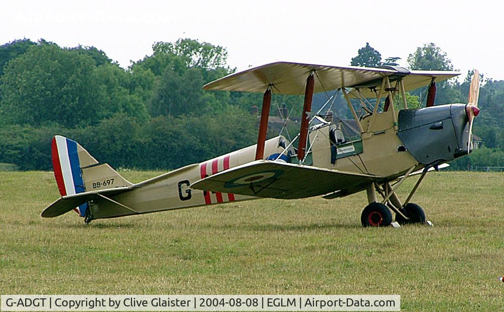 G-ADGT, 1935 De Havilland DH-82A Tiger Moth II C/N 3338, Ex: G-ADGT > BB697 > G-ADGT - Originally owned to, Brooklands Aviation Ltd in May 1935 and currently with, The Tiger Club 1990 Ltd since October 2008. In the colours of the, Royal Air Force as BB697.