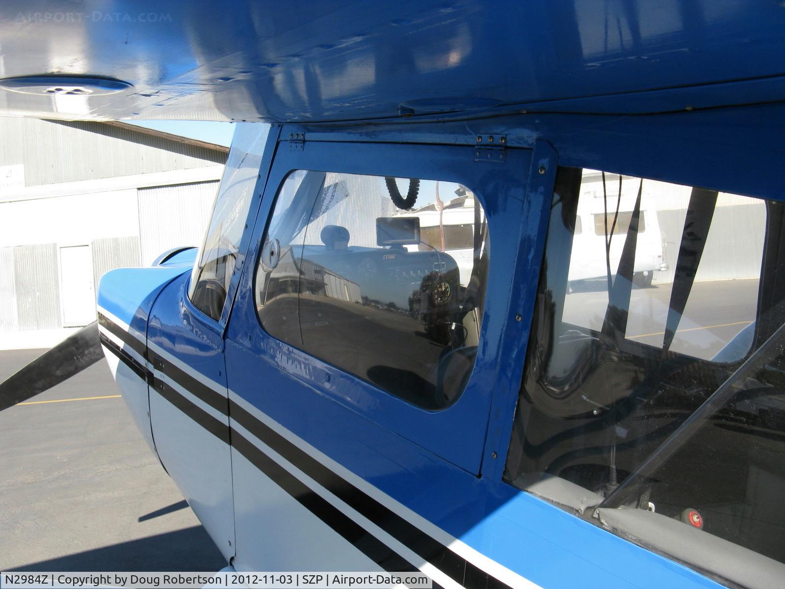 N2984Z, 1978 Bellanca 8KCAB Decathlon C/N 381-78, 1978 Bellanca 8KCAB DECATHLON, shoulder restraint straps of five-point harness for aerobatic inverted flight