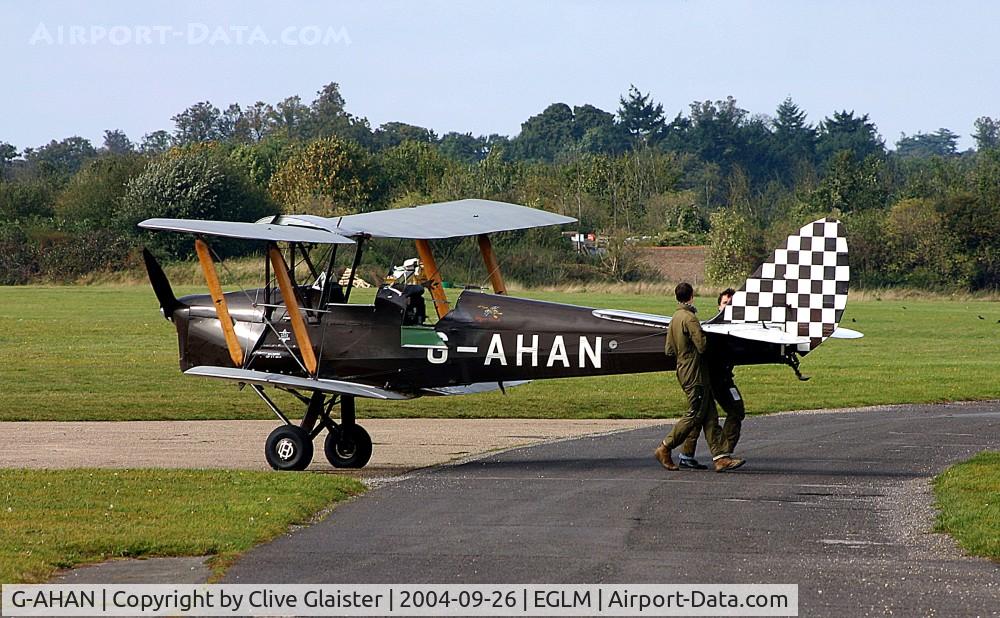 G-AHAN, 1944 De Havilland DH-82A Tiger Moth II C/N 86553, Ex: PG644 > French Air Force > F-BGDG > N90406 > G-AHAN - Originally owned in private hands May 1985 and currently with, Tiger Associates Ltd since December 1995.