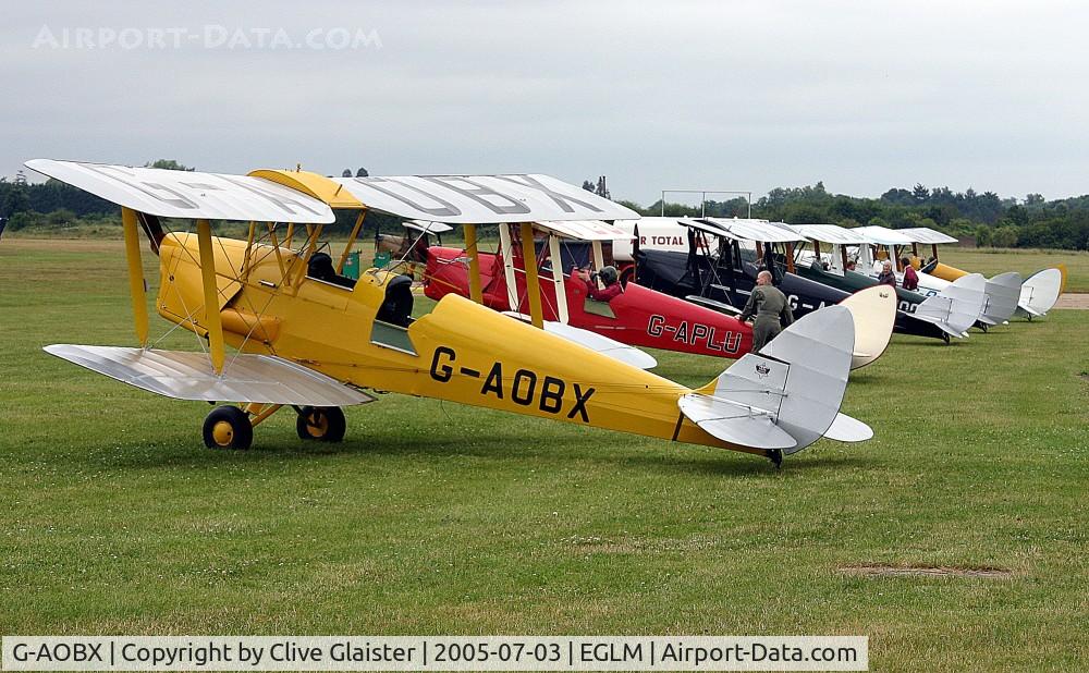 G-AOBX, 1940 De Havilland DH-82A Tiger Moth II C/N 83653, Ex: T7187 > G-AOBX - Originally owned to and a trustee of, Ford RNVR Flying Group in April 1955, currently with and a trustee of, David Ross Flying Group since April 2000.