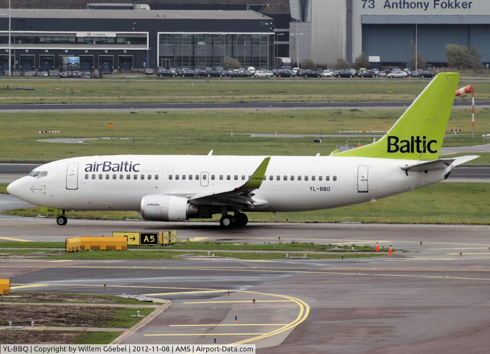 YL-BBQ, 1992 Boeing 737-522 C/N 26691, Taxi to runway L18 of Schiphol Airport