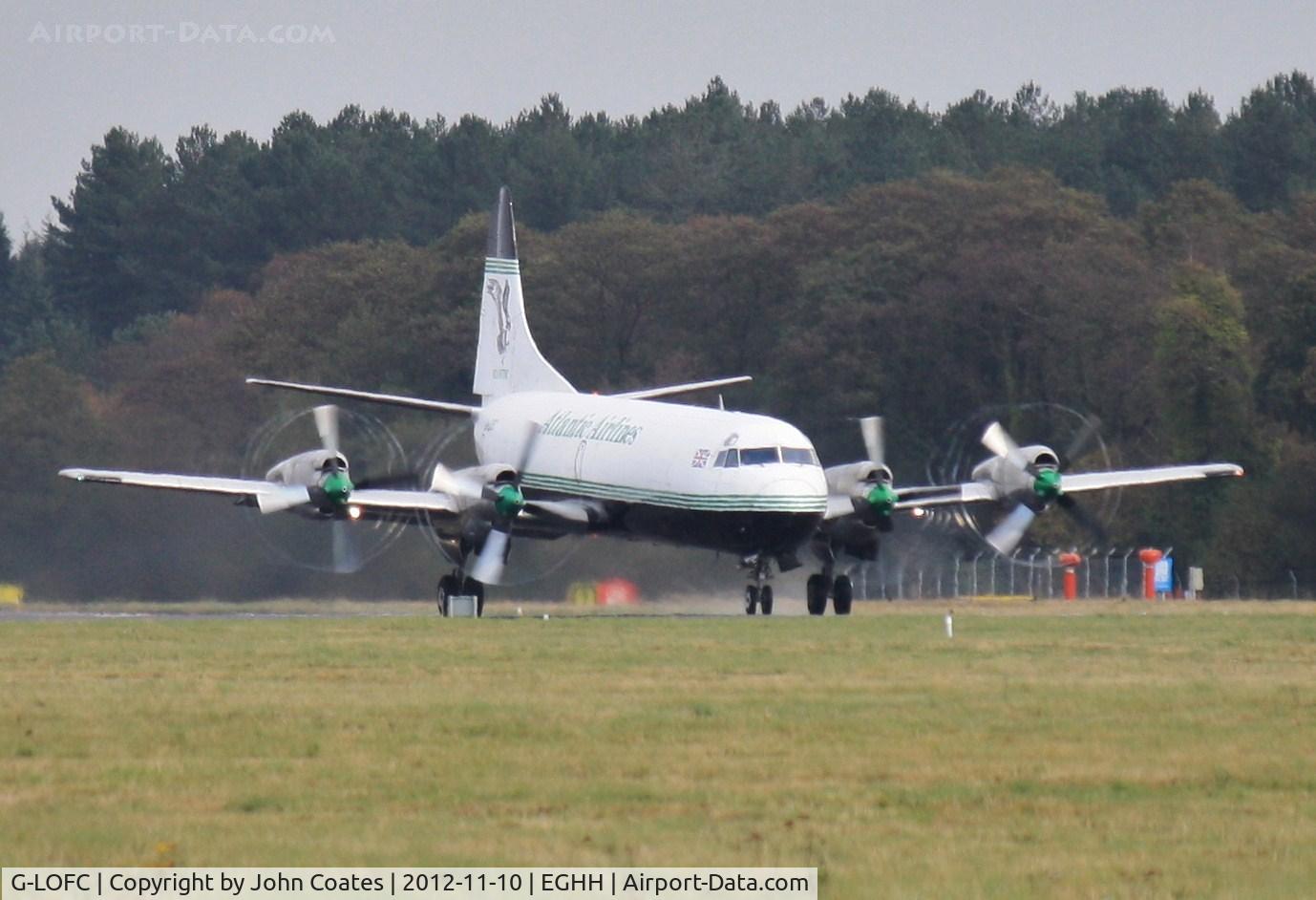 G-LOFC, 1959 Lockheed L-188C(F) Electra C/N 1100, Regular mail trip to Jersey.