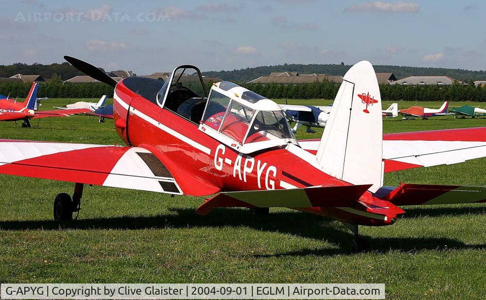 G-APYG, 1950 De Havilland DHC-1 Chipmunk T.10 C/N C1/0060, Ex: WB619 > OH-HCB > G-APYG - Originally owned to, Simpsons Aeroservices Ltd in November 1960 and currently with and a trustee of, PYGS Flying Group since May 2003.