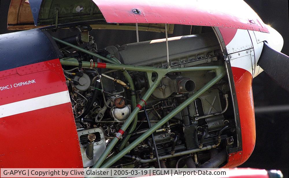 G-APYG, 1950 De Havilland DHC-1 Chipmunk T.10 C/N C1/0060, Ex: WB619 > OH-HCB > G-APYG - Originally owned to, Simpsons Aeroservices Ltd in November 1960 and currently with and a trustee of, PYGS Flying Group since May 2003.