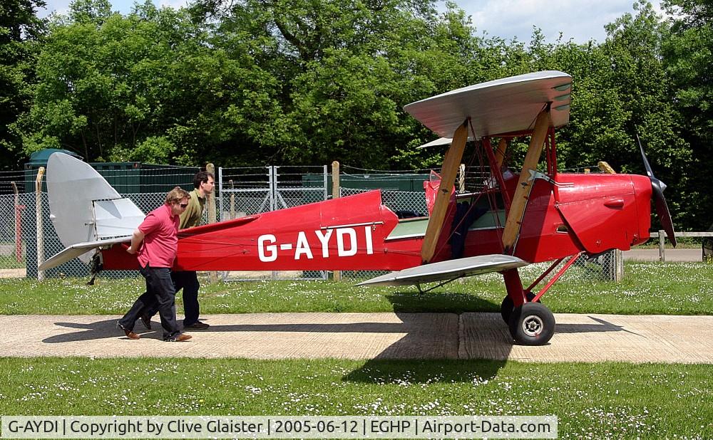 G-AYDI, 1943 De Havilland DH-82A Tiger Moth II C/N 85910, Ex: DF174 > French Air Force > F-BDOE > G-AYDI - Originally in private hands May 1970 and currently with and a trustee of, Delta India Group since April 2009.