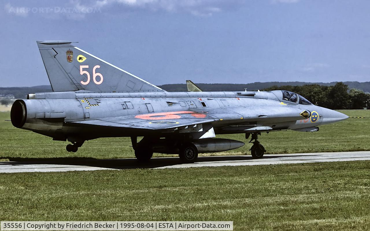 35556, 1969 Saab J-35J Draken C/N 35-556, taxying to the active