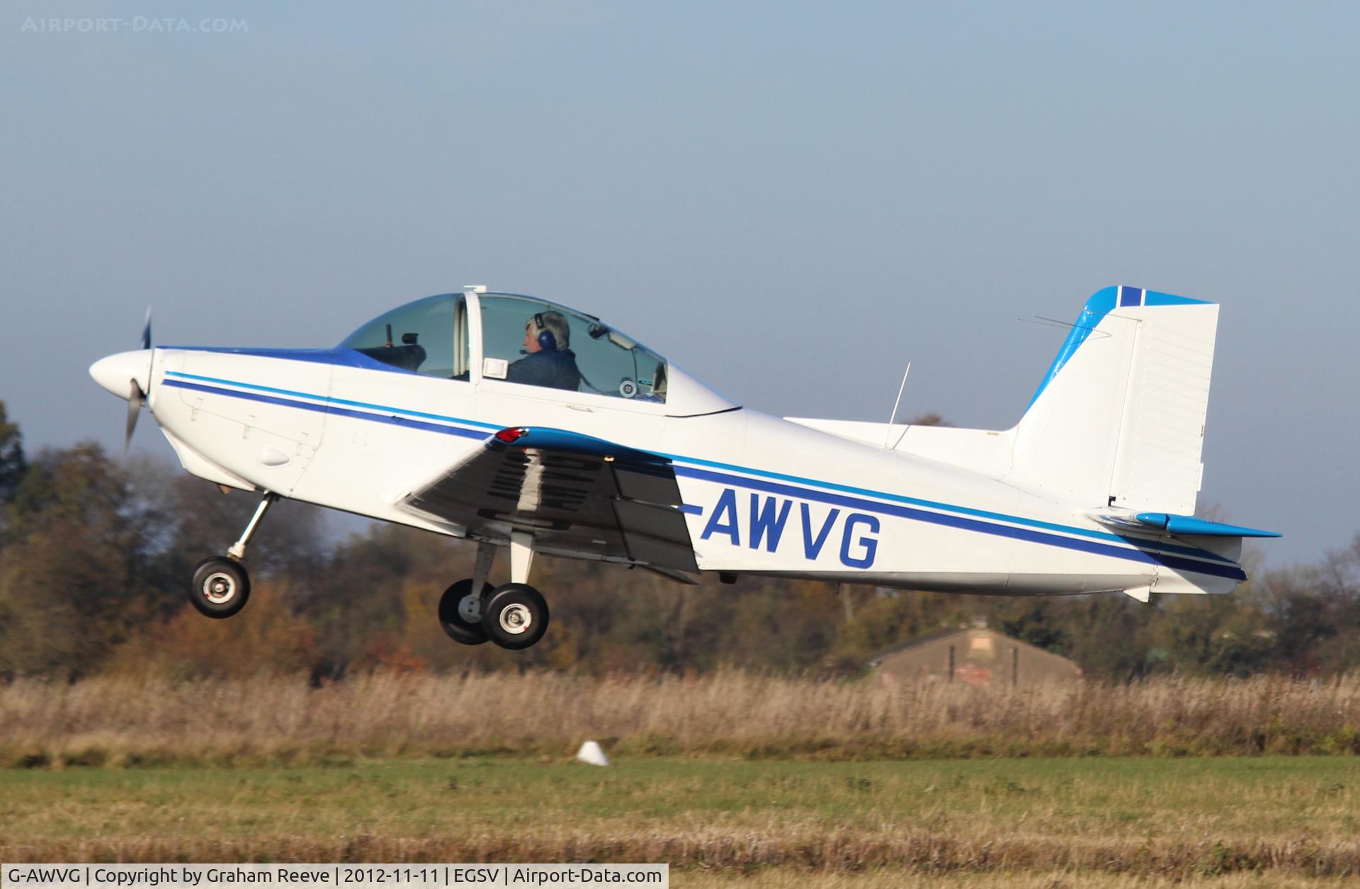 G-AWVG, 1969 AESL Glos-Airtourer 115/T2 C/N 513, Getting airbourne.