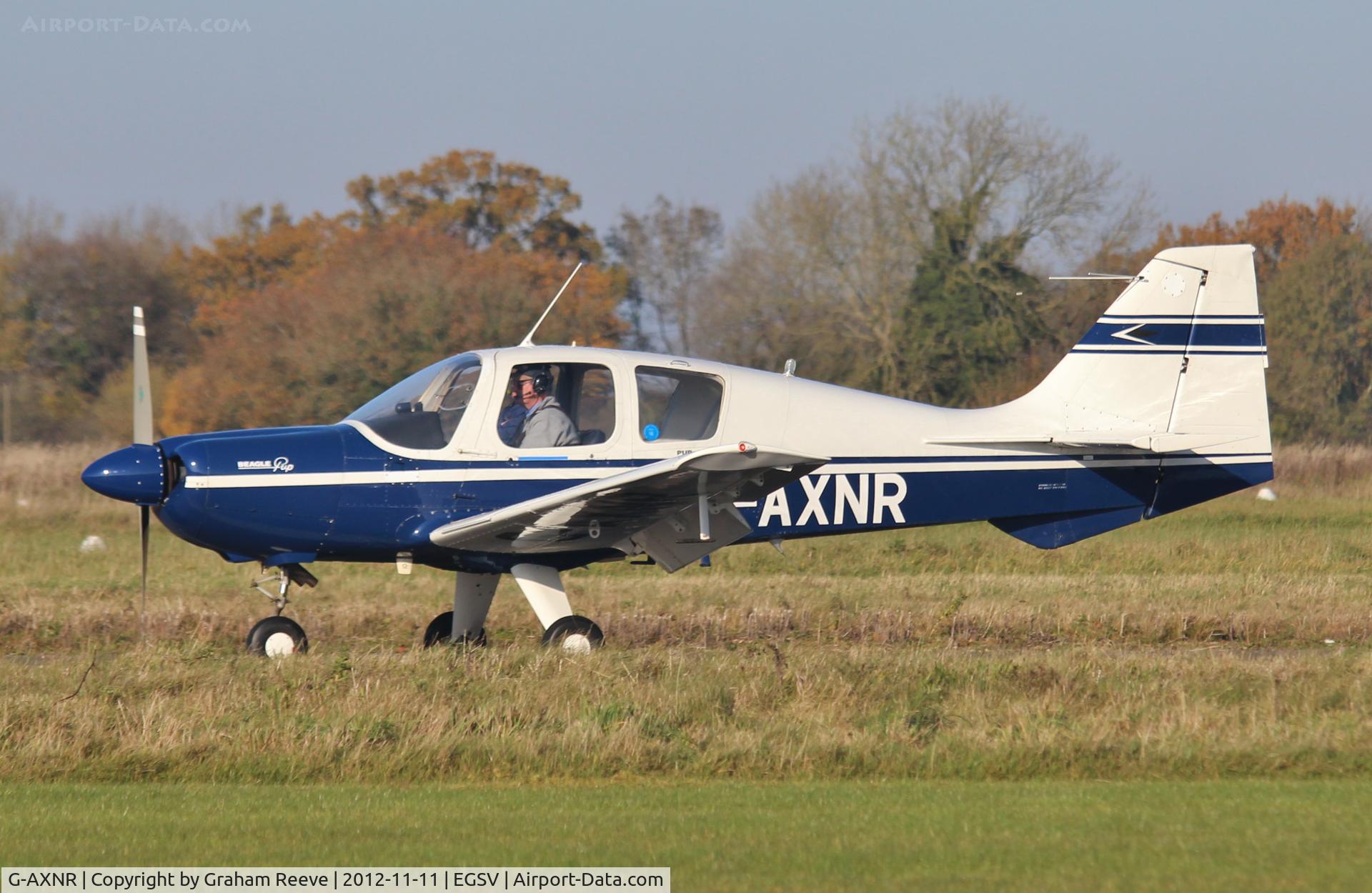 G-AXNR, 1969 Beagle B-121 Pup Series 2 (Pup 150) C/N B121-108, Just landed at Old Buckenham.