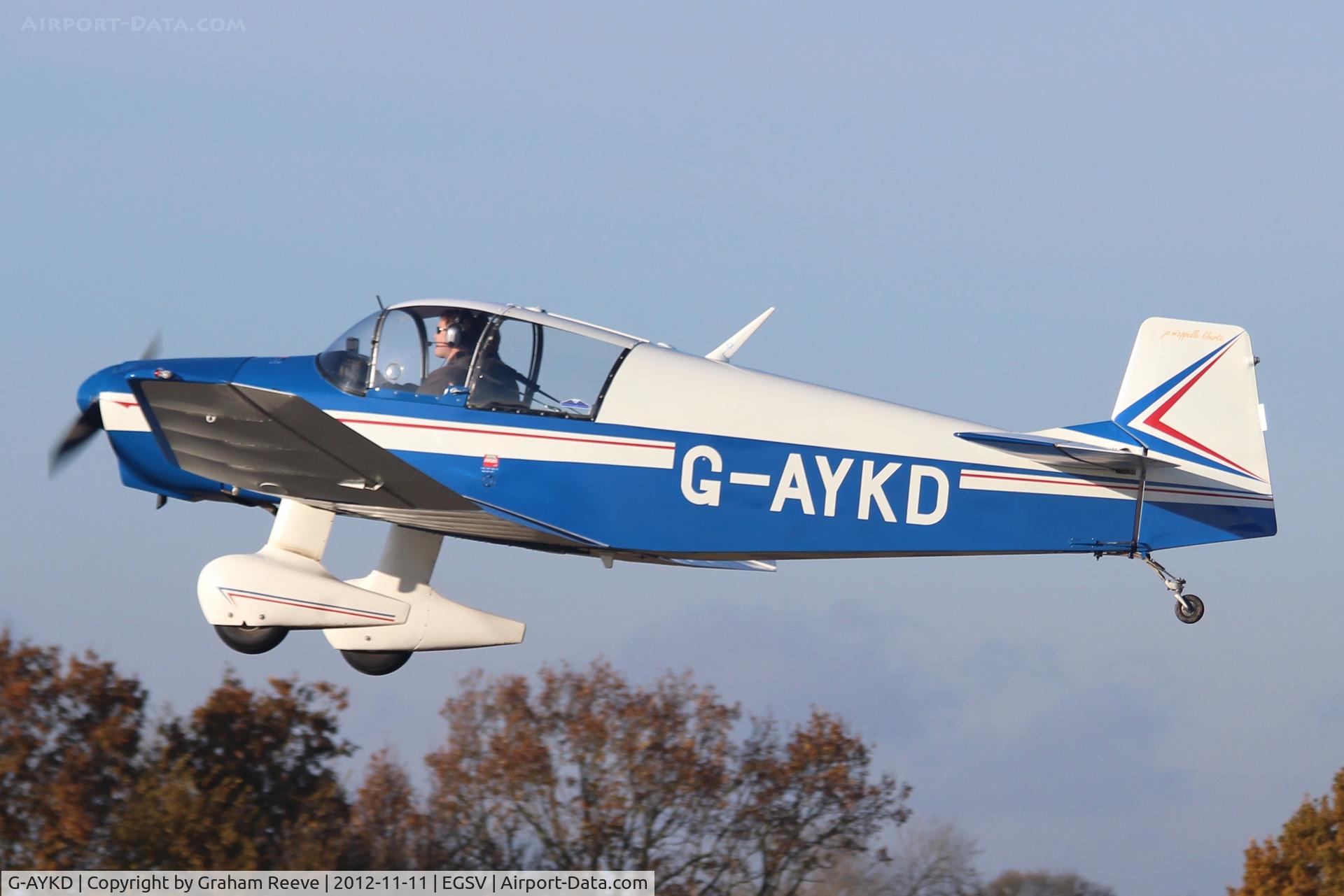 G-AYKD, 1962 Jodel DR-1050 Ambassadeur C/N 351, Just airbourne.