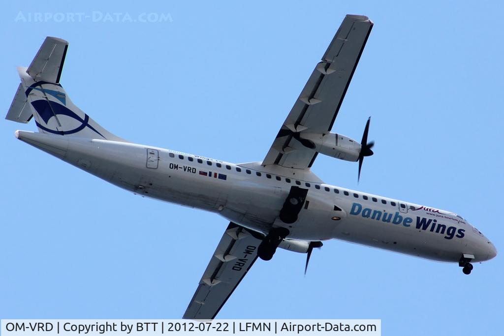 OM-VRD, 1990 ATR 72-202 C/N 177, above the port of Nice city
