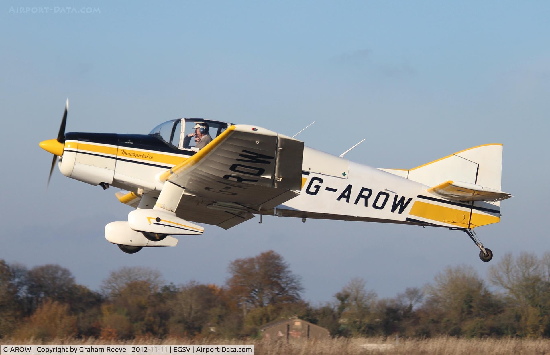 G-AROW, 1961 Jodel D-140B Mousequetaire II C/N 71, Taking off from Old Buckenham.