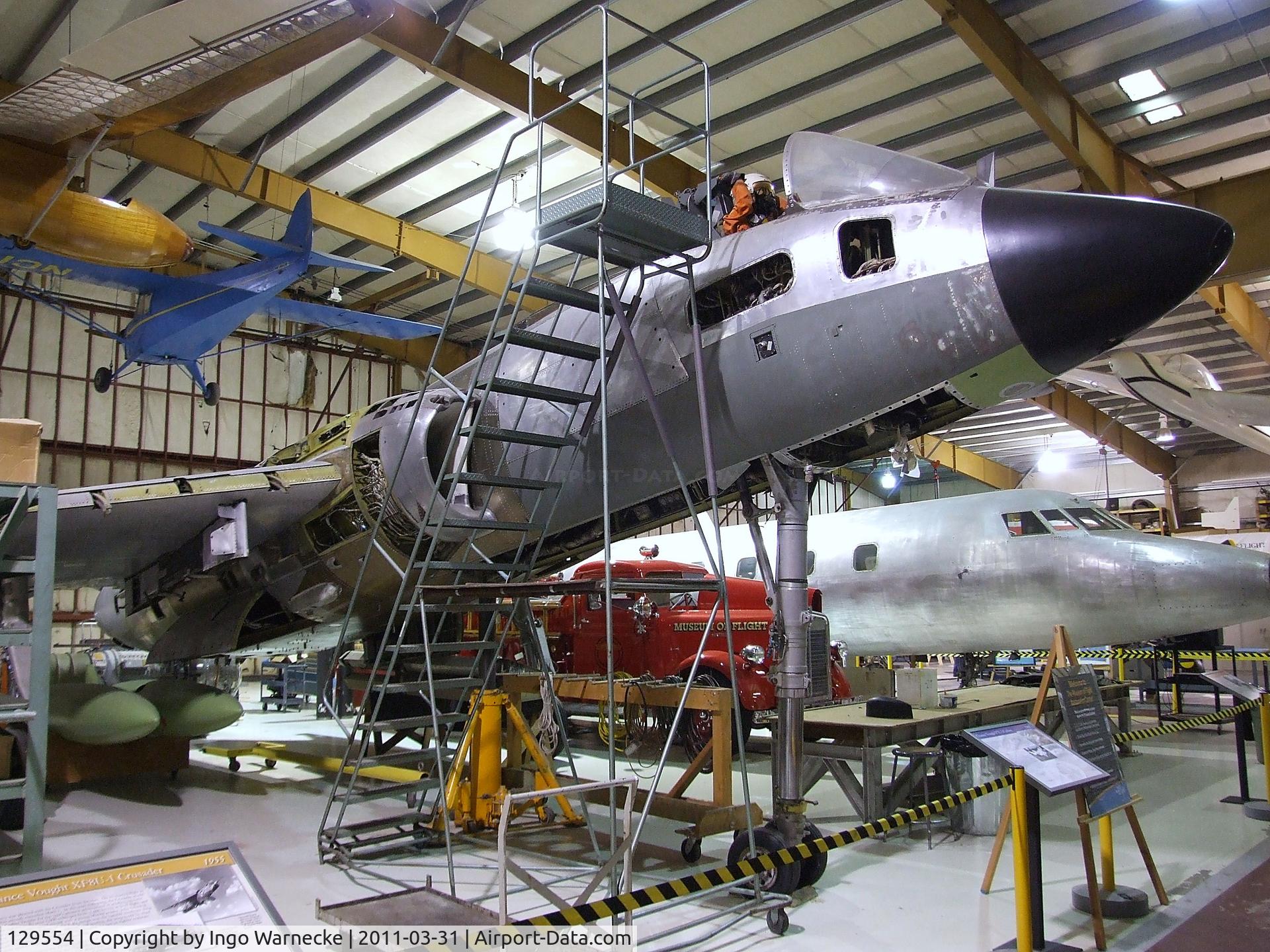 129554, Vought F7U-3 Cutlass C/N 38, Vought F7U-3 Cutlass being restored at the Museum of Flight Restoration Center, Everett WA