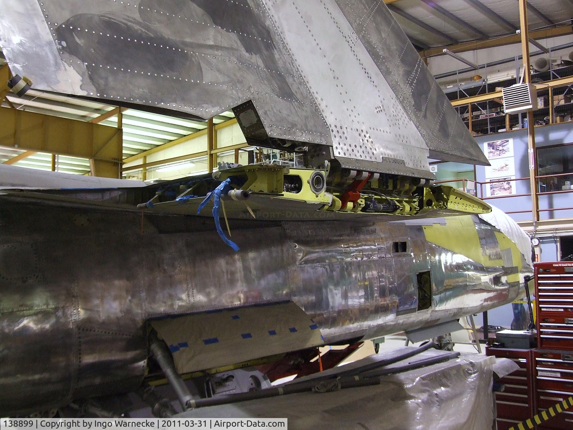 138899, 1955 Vought XF8U-1/XF-8A C/N Not found 138899, Vought XF8U-1 (XF-8A) Crusader prototype being restored at the Museum of Flight Restoration Center, Everett WA
