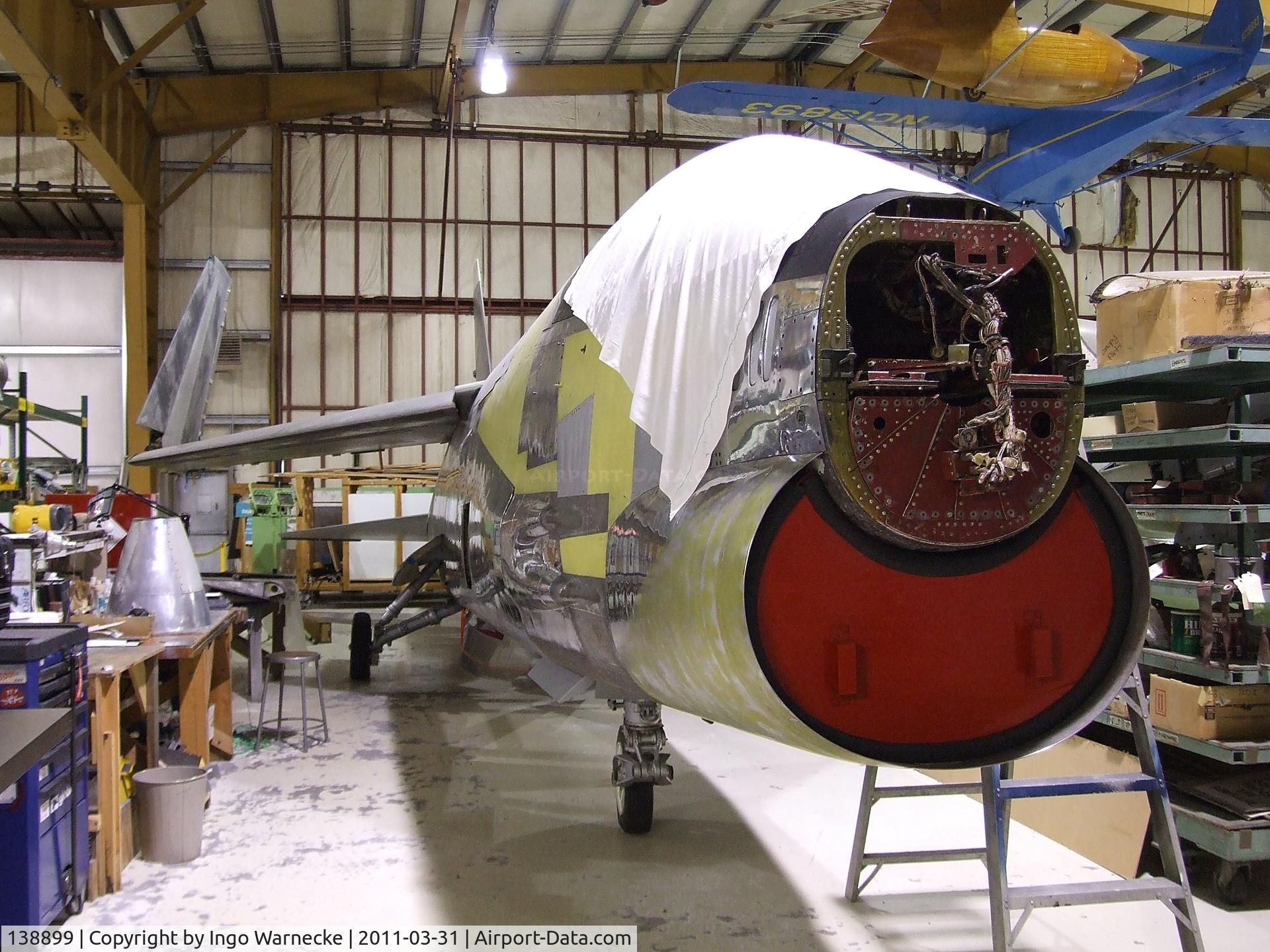 138899, 1955 Vought XF8U-1/XF-8A C/N Not found 138899, Vought XF8U-1 (XF-8A) Crusader prototype being restored at the Museum of Flight Restoration Center, Everett WA