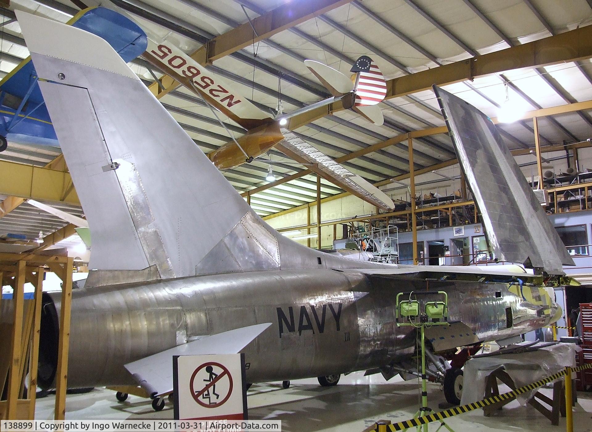 138899, 1955 Vought XF8U-1/XF-8A C/N Not found 138899, Vought XF8U-1 (XF-8A) Crusader prototype being restored at the Museum of Flight Restoration Center, Everett WA