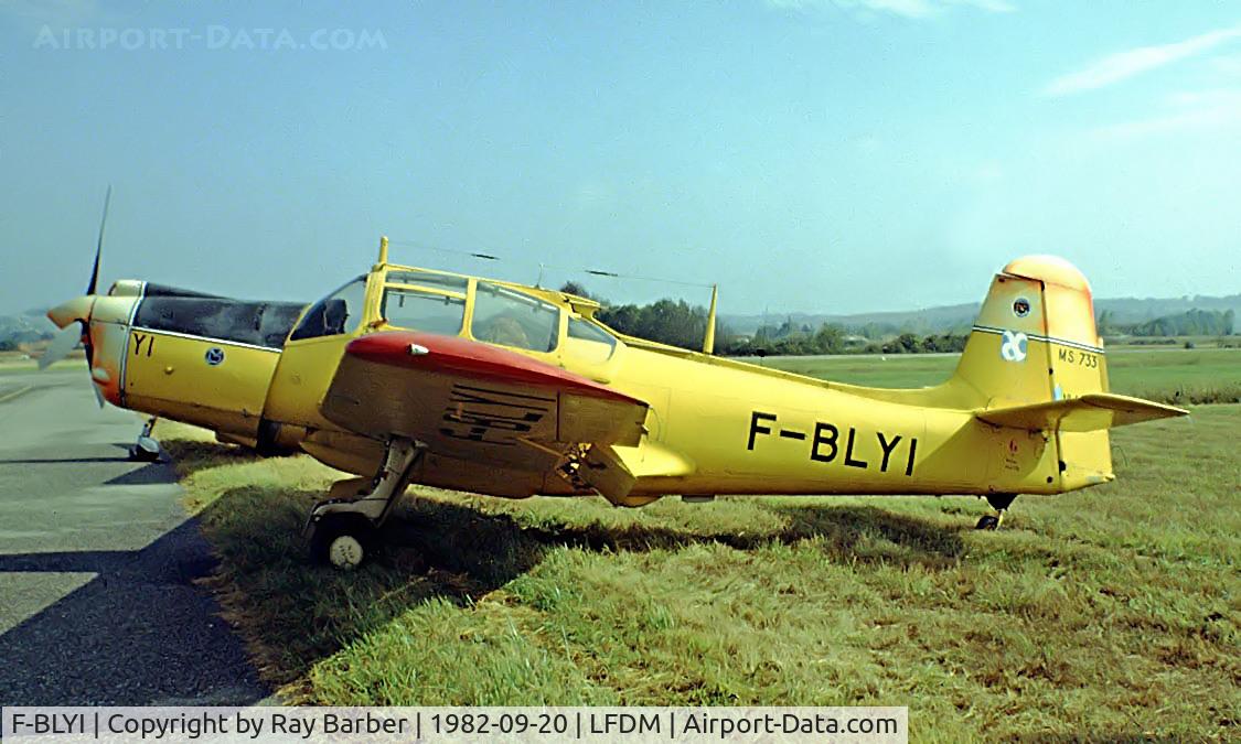 F-BLYI, Morane-Saulnier MS-733 Alcyon C/N 123, Morane-Saulnier MS.733 Alcyon [123] Marmande-Virazeil~F 20/09/1982. Image taken from a slide.