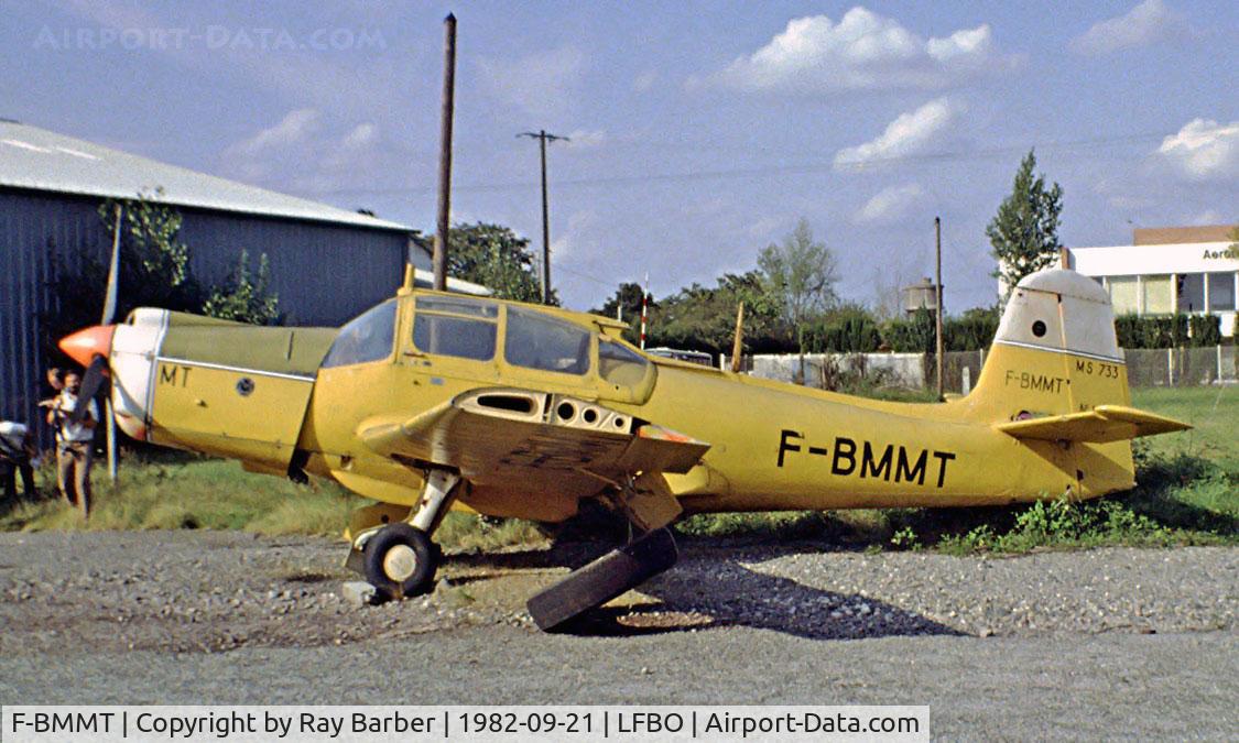 F-BMMT, Morane-Saulnier MS-733 Alcyon C/N 106, Morane-Saulnier MS.733 Alcyon [106] Toulouse - Blagnac~F 21/09/1982. Image taken from a slide.