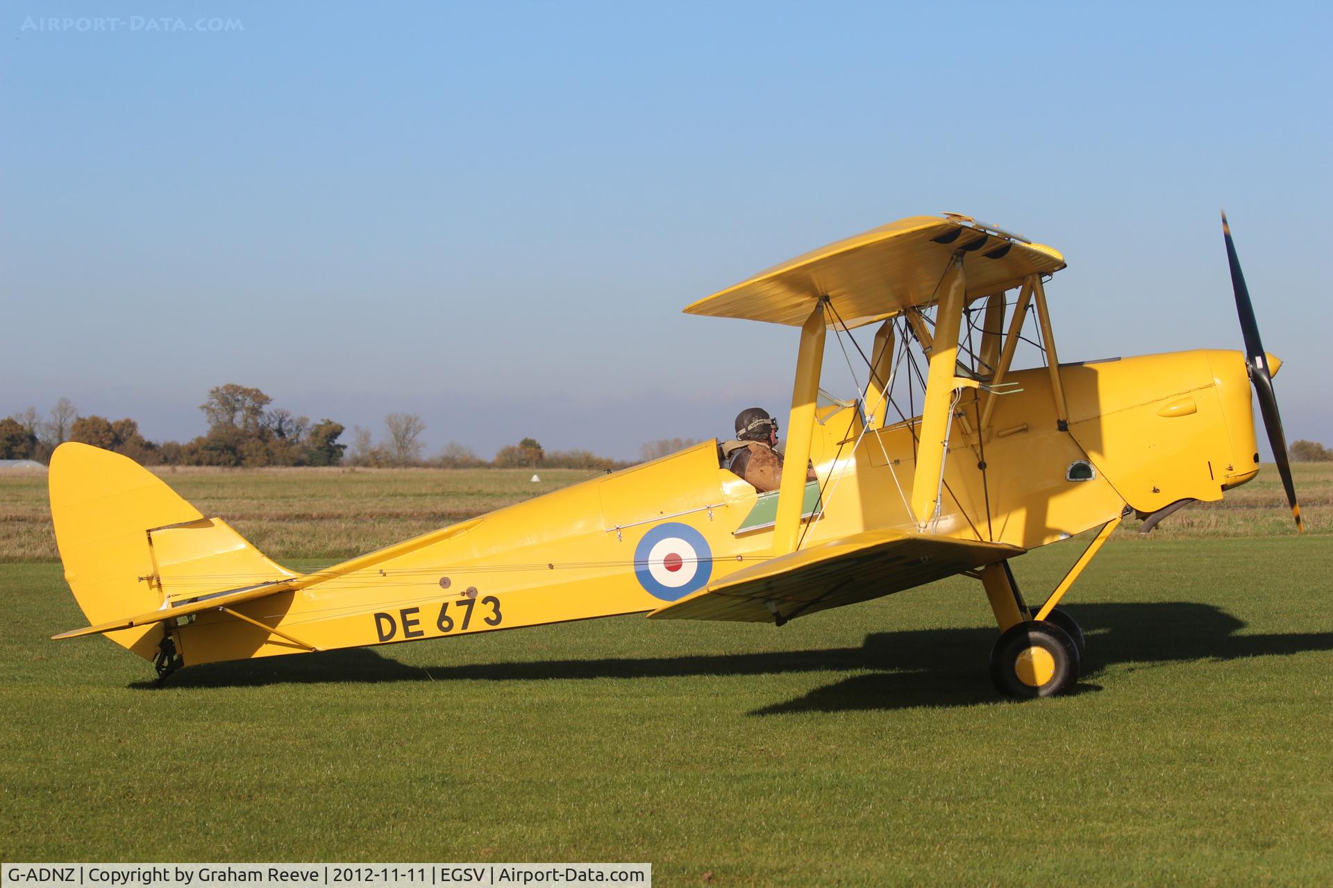 G-ADNZ, 1942 De Havilland DH-82A Tiger Moth II C/N 85614, Just landed.