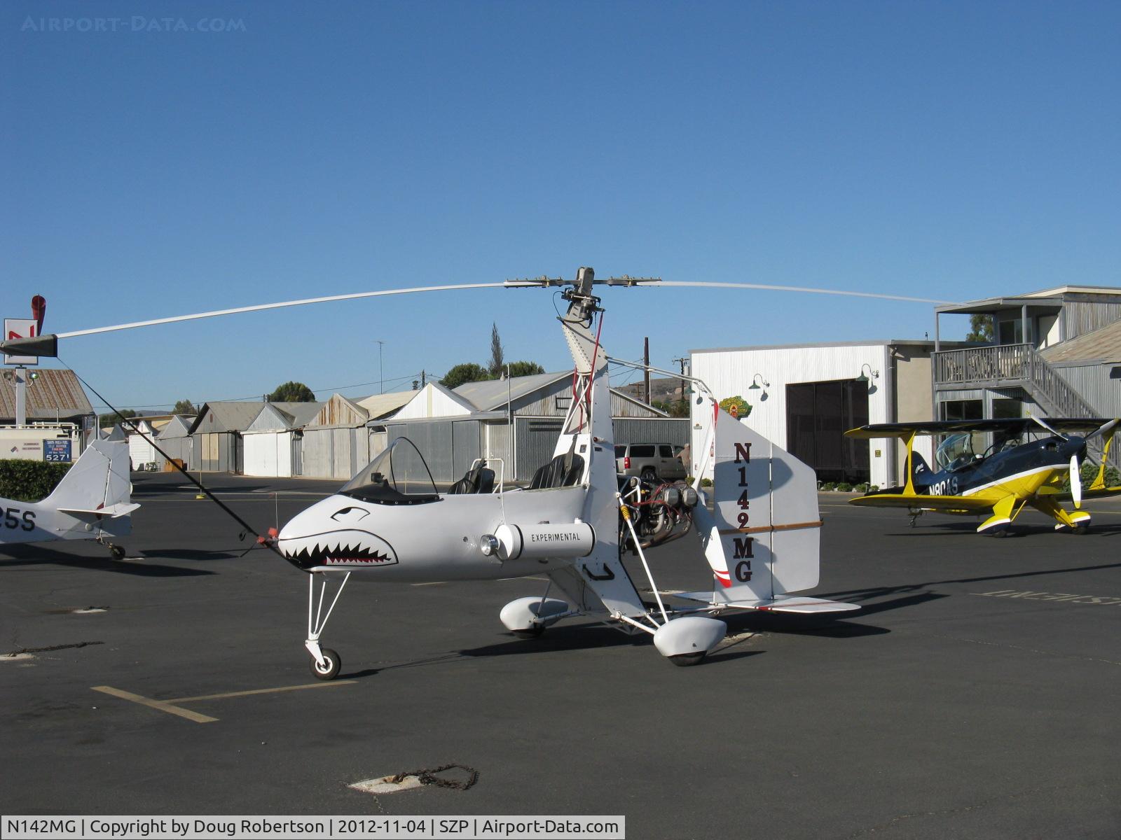 N142MG, 1999 Givans Mark E Predator C/N 1, 1999 Givans PREDATOR powered Autogyro, Lycoming IO-320-B1A 160 Hp pusher upgrade. One-off design by pilot A&P not an aeronautical engineer. Exper. class. Regular 1st Sunday visitor.