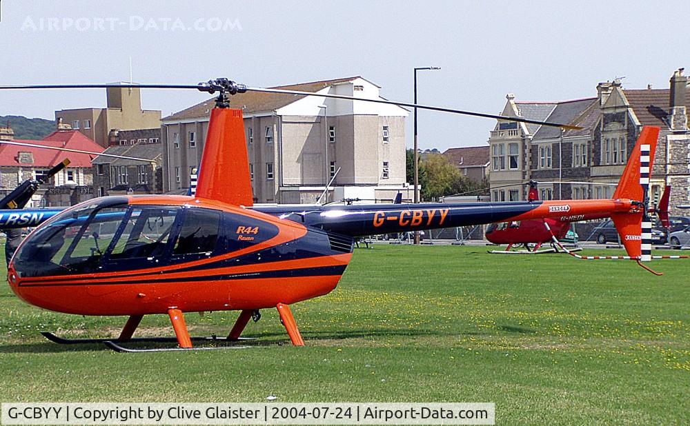 G-CBYY, 2002 Robinson R44 Clipper C/N 1250, Ex: N71837 > G-CBYY - Originally owned to, Heli Air Ltd in September 2002 and currently with, Helicopter Training & Hire Ltd since October 2002. Photo taken on, Weston-super-Mare sea-front.