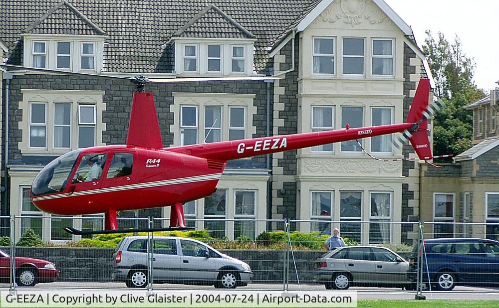 G-EEZA, 2003 Robinson R44 Raven II C/N 10071, Ex: N71959 > G-EEZA > D-HCFB - Originally and currently owned to, London & Wessex Ltd in August in 2003. To D-HCFB May 2011. Photo taken at Weston-super-Mare sea-front.     