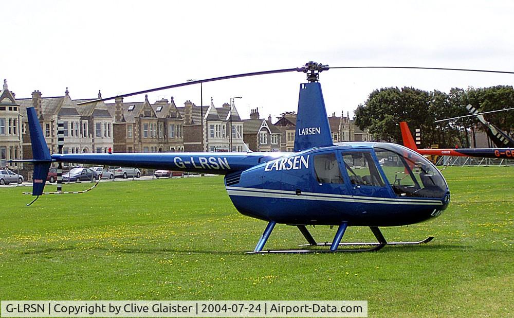 G-LRSN, 2001 Robinson R44 C/N 0984, G-LRSN > N467HA - Originally and currently owned to, Larsen Manufacturing Ltd in March 2001. Photo taken at Weston-super-Mare sea-front. To N467HA March 2012