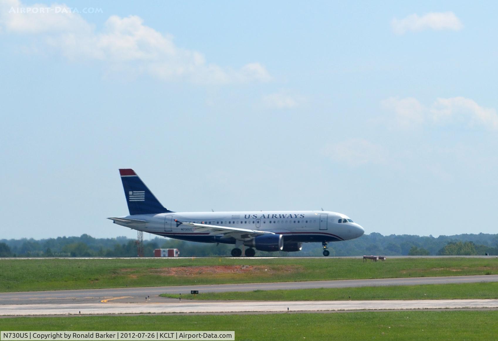 N730US, 2000 Airbus A319-112 C/N 1182, Takeoff CLT