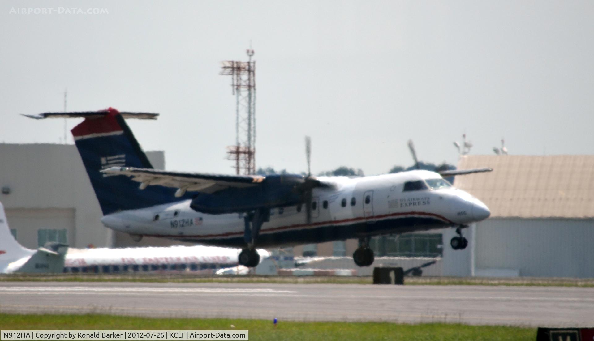 N912HA, De Havilland Canada DHC-8-102 Dash 8 C/N 040, Landing CLT