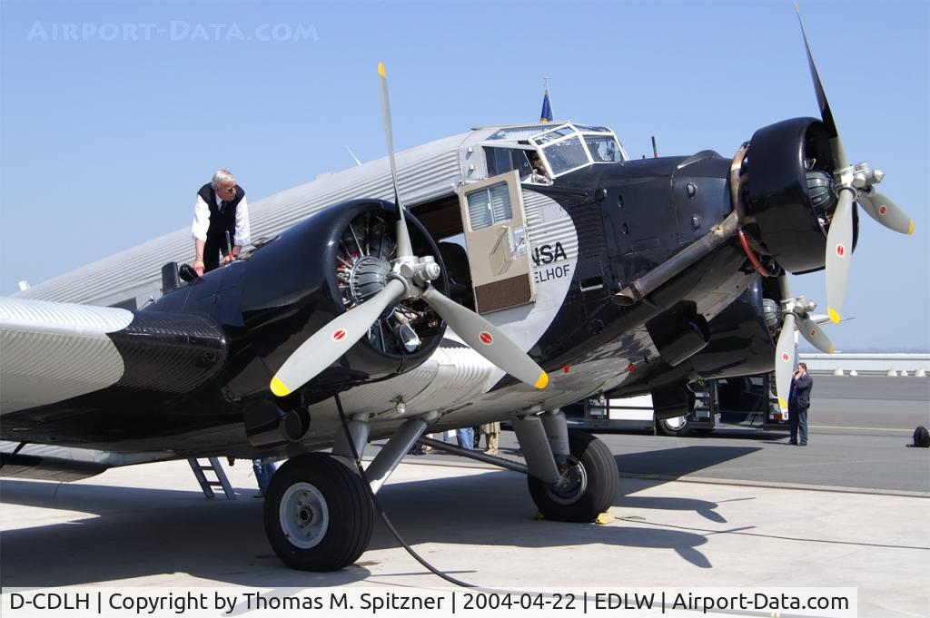 D-CDLH, 1936 Junkers Ju-52/3m C/N 130714, Lufthansa Berlin Stiftung D-CDLH refueling at EDLW after coming back from a sightseeing flight