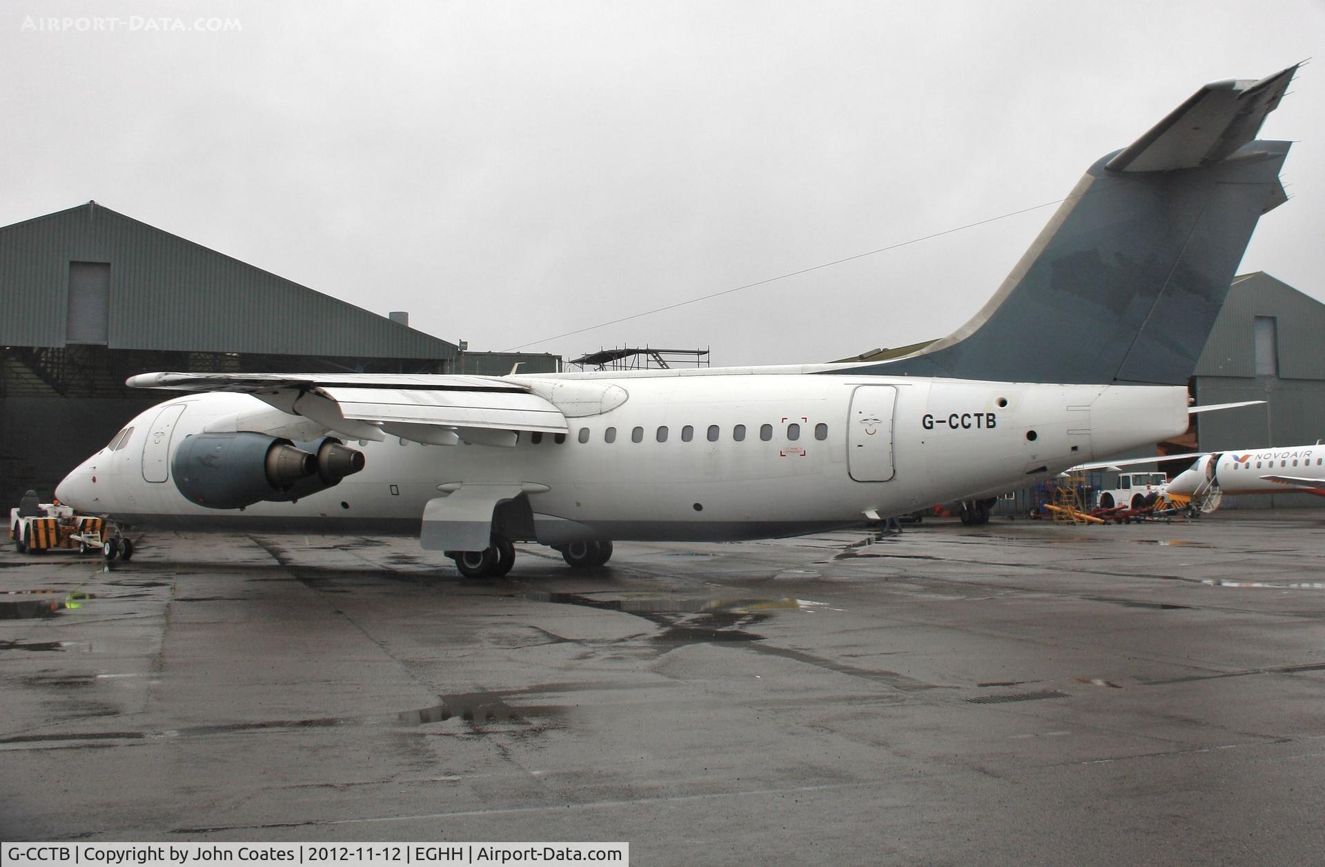 G-CCTB, 1993 British Aerospace Avro 146-RJ100 C/N E3234, Entering Airbourne Colours paintshop for respray into Air Libya scheme.