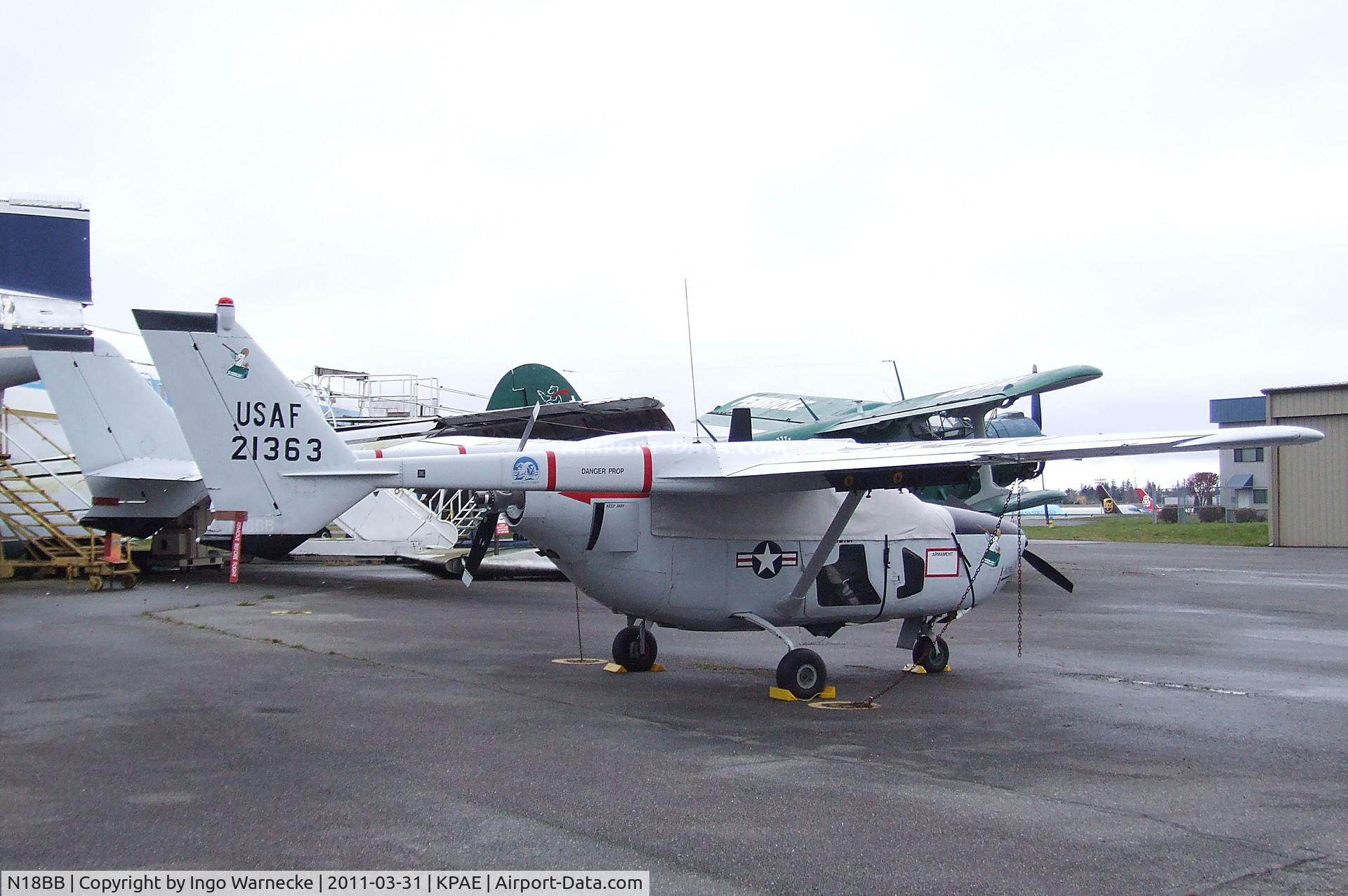 N18BB, 1967 Cessna M337B (O-2A) Super Skymaster C/N 337M-0069 (67-21363), Cessna M337B at the Museum of Flight Restoration Center, Everett WA