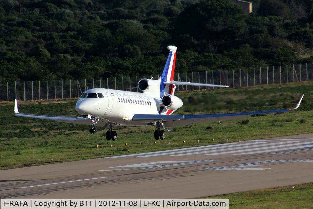 F-RAFA, 2009 Dassault Falcon 7X C/N 068, Landing on rw36 from Ajaccio