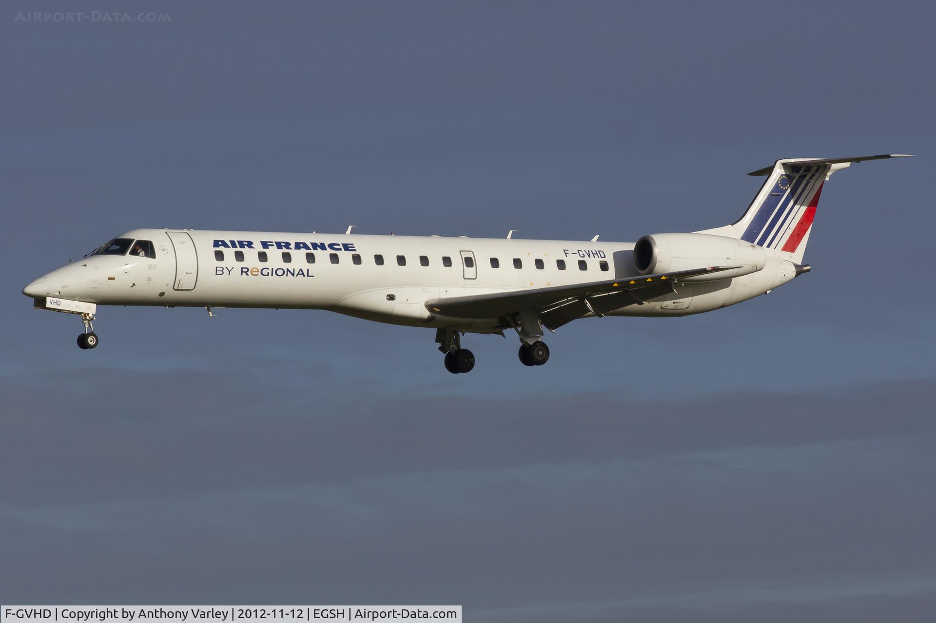 F-GVHD, 1999 Embraer ERJ-145LR (EMB-145LR) C/N 145178, Arriving for spray.