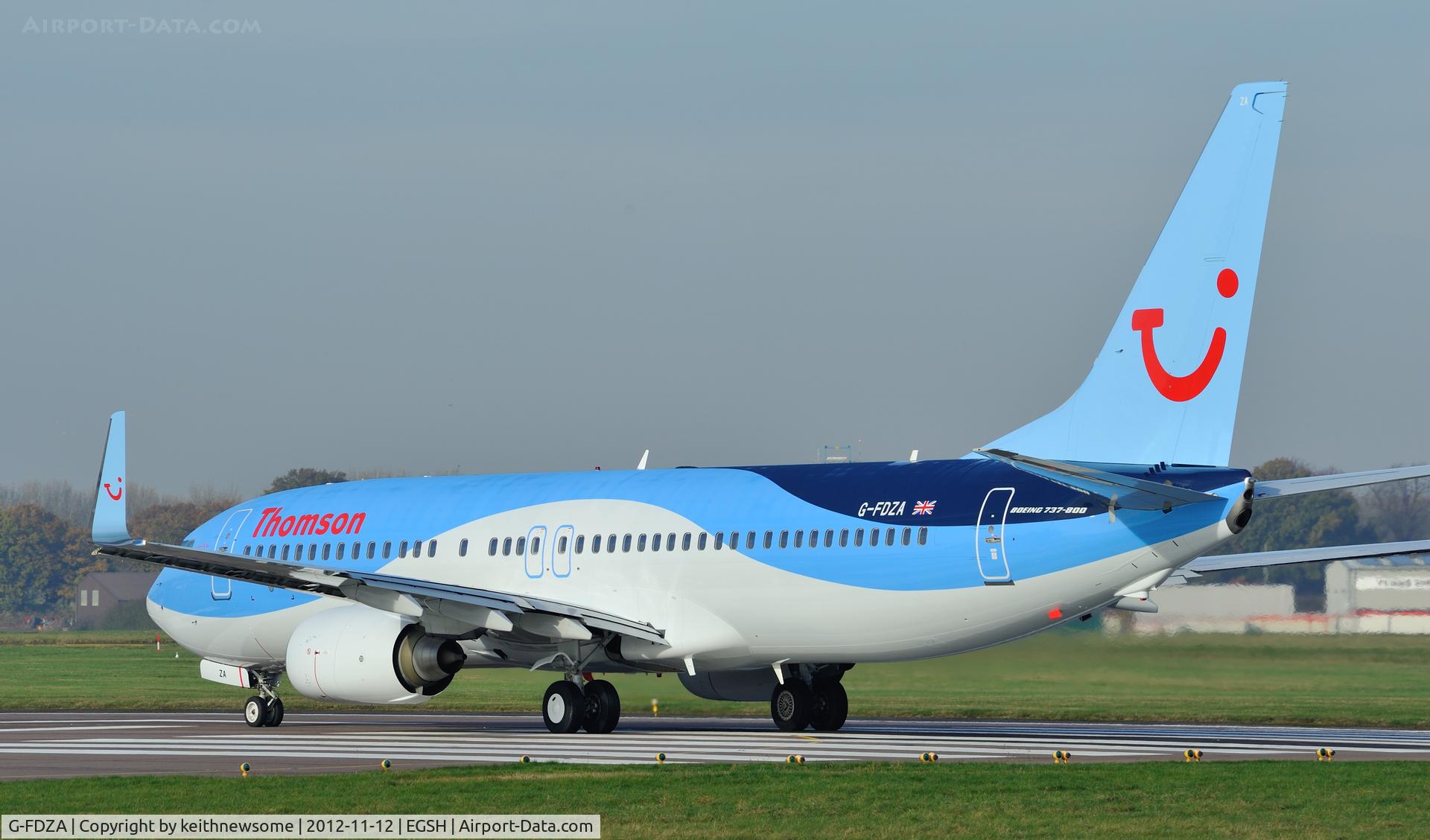 G-FDZA, 2007 Boeing 737-8K5 C/N 35134, Caution .... Wet Paint !