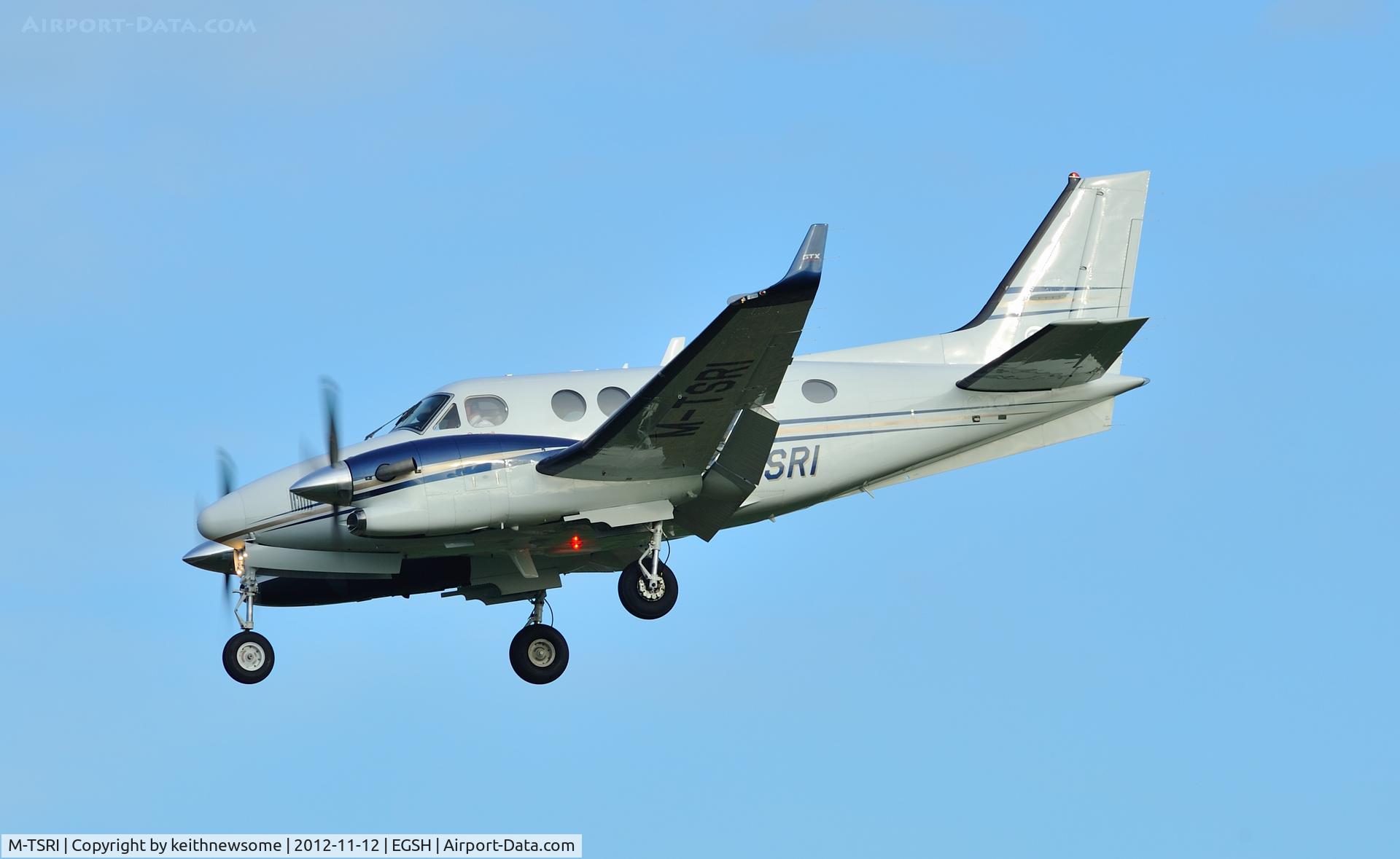 M-TSRI, Hawker Beechcraft C90GTI King Air C/N LJ-2033, On finals for 27.
