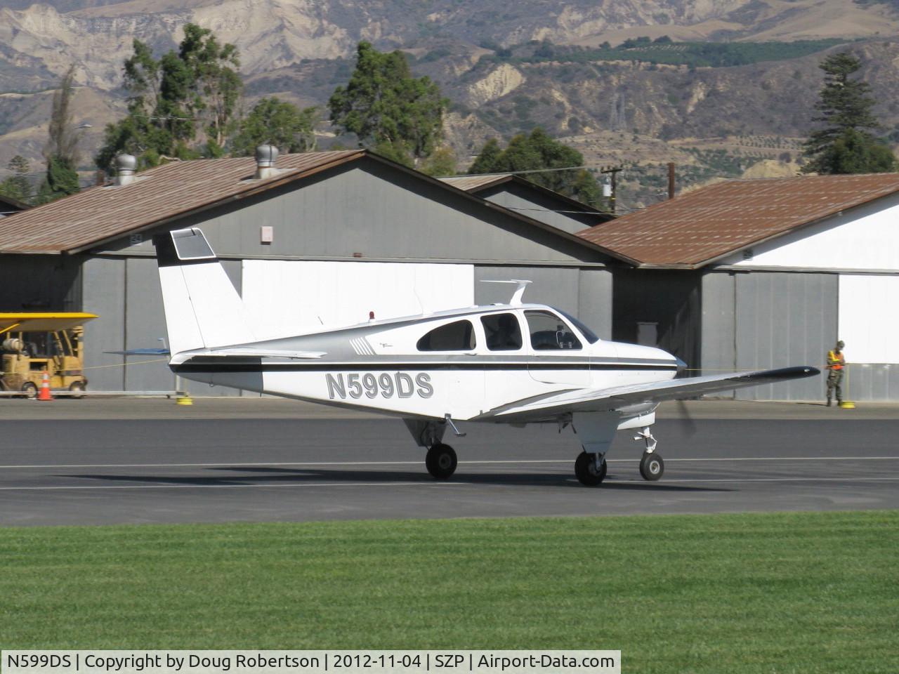 N599DS, 1967 Beech E33A Bonanza C/N CE-182, 1967 Beech E33A BONANZA, Continental IO-520-B 285 Hp, takeoff roll Rwy 04