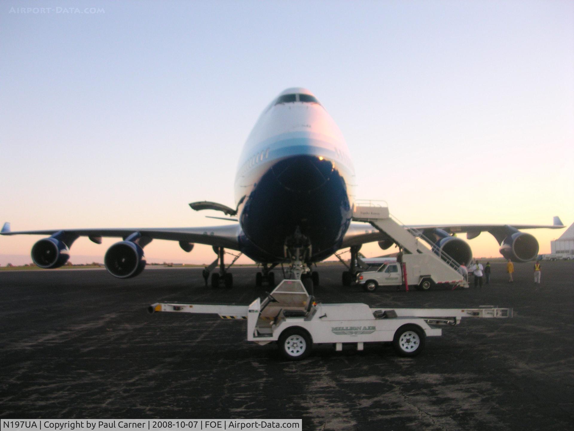 N197UA, 1997 Boeing 747-422 C/N 26901, UAL Charter FOE - HHN
Capt. Paul Carner
F/O Blaise Duhe