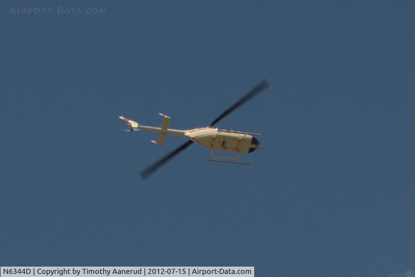 N6344D, 1993 Bell 206L-4 LongRanger IV LongRanger C/N 52008, 1993 Bell 206-L4, c/n: 52008.  On fire patrol near the Medicine Wheel, Medicine Mountain, part of the Big Horns Mountain range, Wyoming