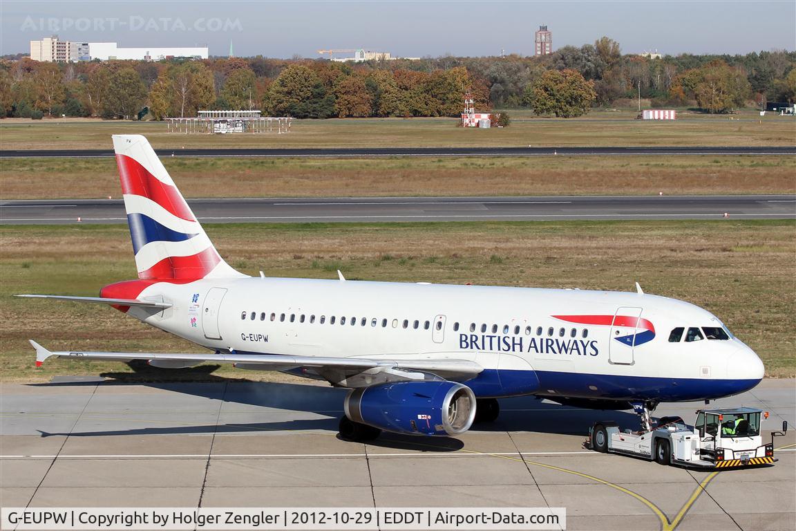 G-EUPW, 2001 Airbus A319-131 C/N 1440, Push back ceremony is running......