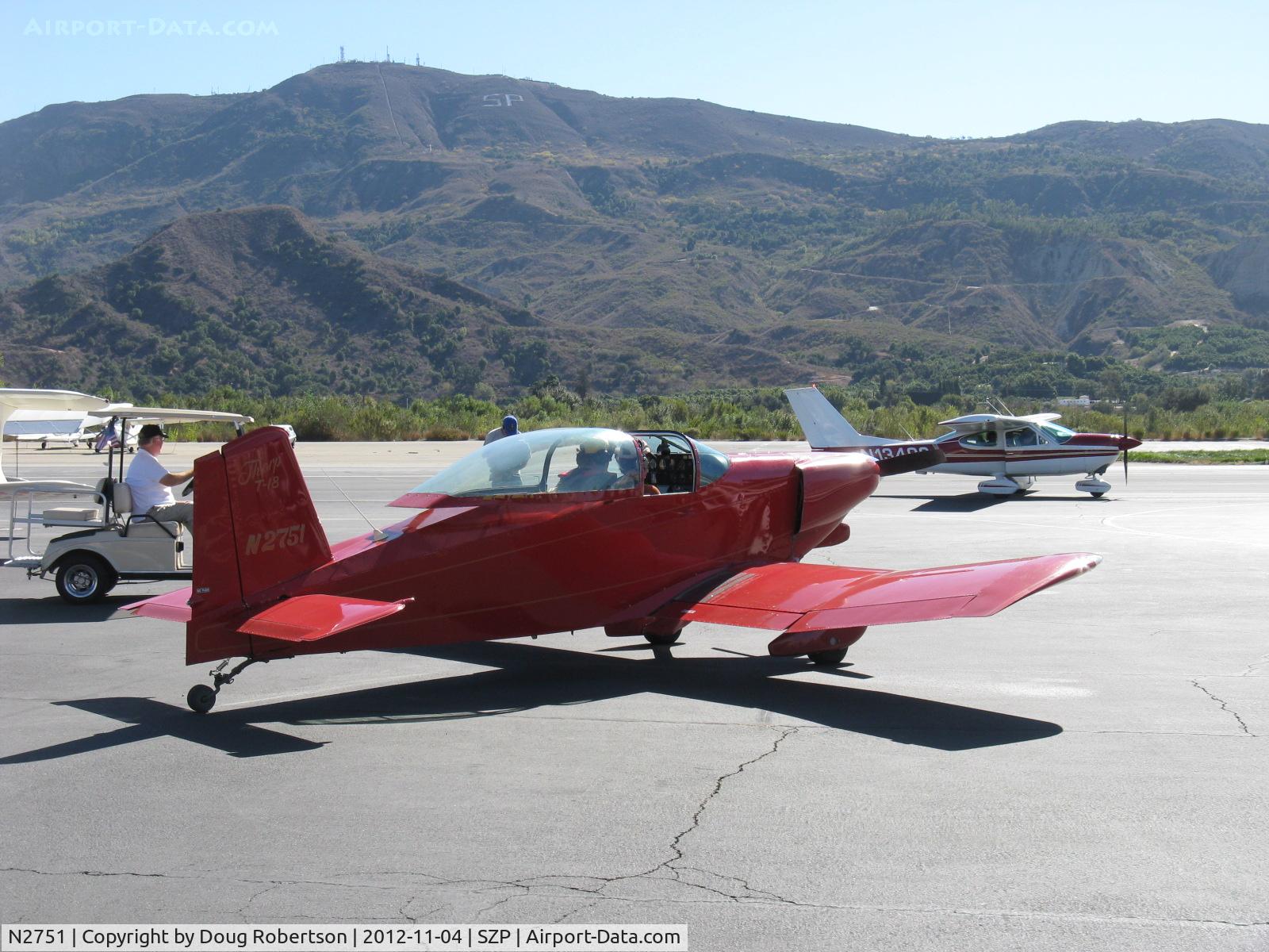 N2751, 1976 Thorp T-18 Tiger C/N 300, 1976 Stork THORP T-18 TIGER, Lycoming O&VO-360 180 Hp, taxi