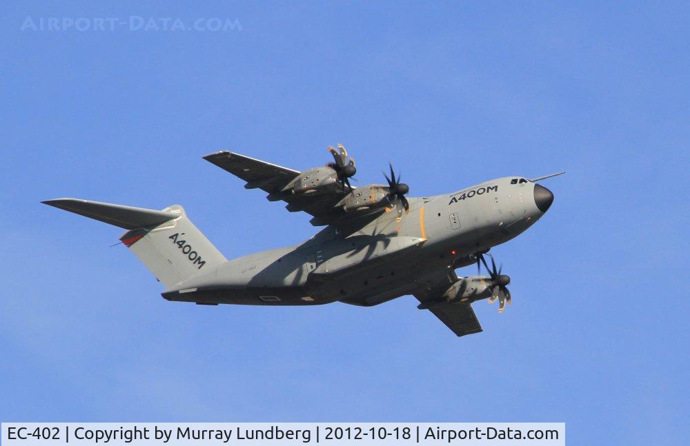 EC-402, 2010 Airbus A400M Atlas C/N 002, Seen flying over the Mosel River at Koblenz, Germany.