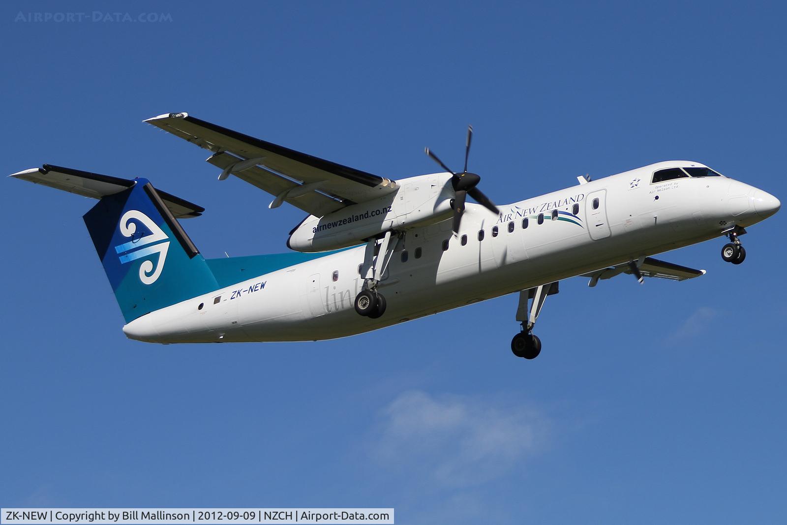 ZK-NEW, 2007 De Havilland Canada DHC-8-311Q Dash 8 C/N 648, finals to 20