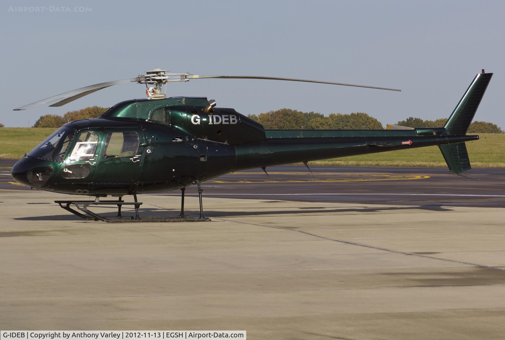 G-IDEB, 1982 Aerospatiale AS-355F-1 Twin Ecureuil C/N 5192, Sat on stand at SaxonAir.