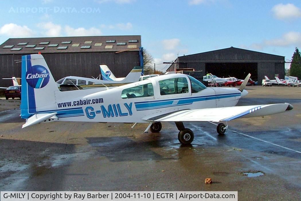 G-MILY, 1978 Grumman American AA-5A Cheetah C/N AA5A-0672, Grumman American AA-5A Cheetah [AA5A-0672] Elstree~G 10/11/2004