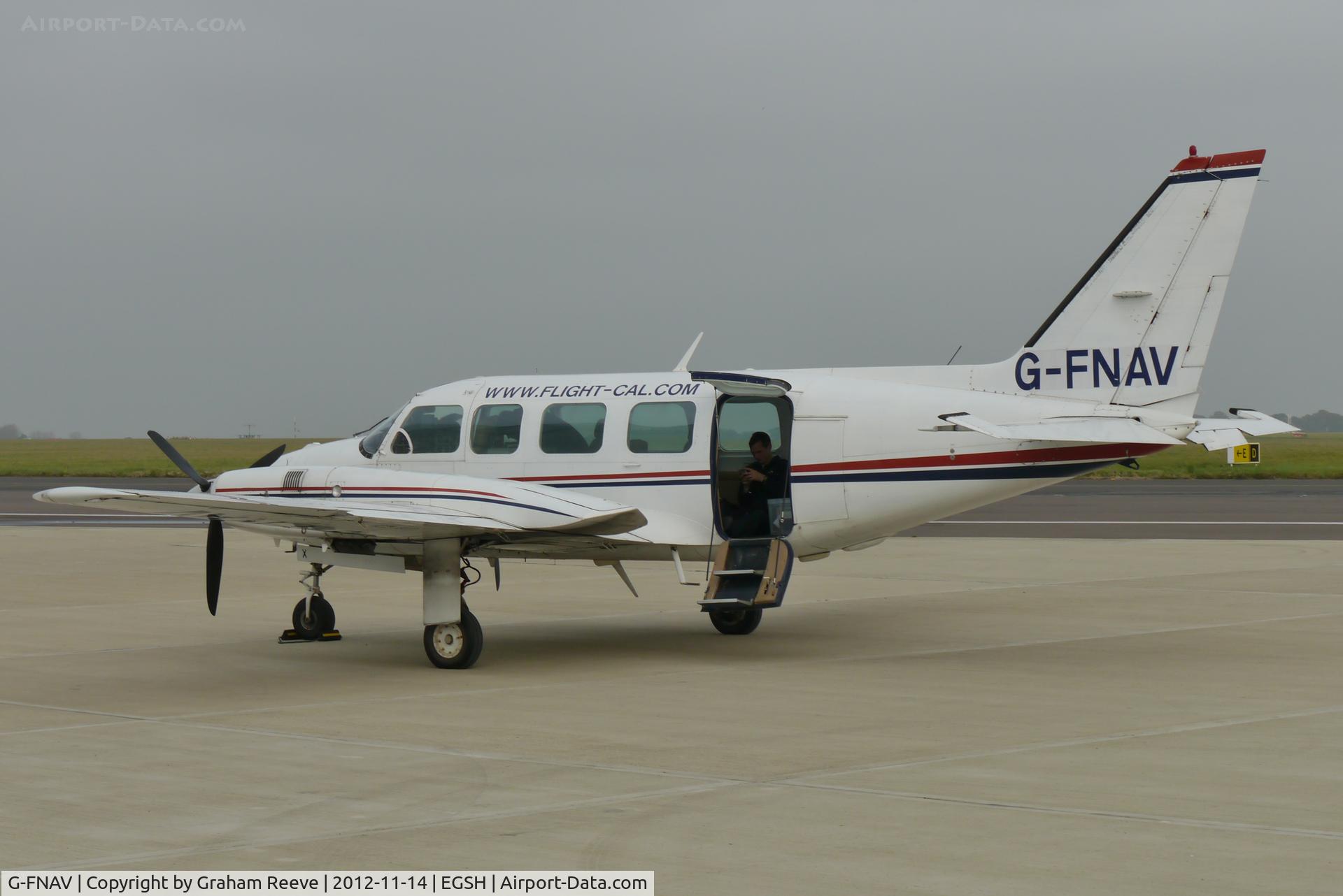 G-FNAV, 1977 Piper PA-31-350 Chieftain C/N 31-7752187, Just landed.