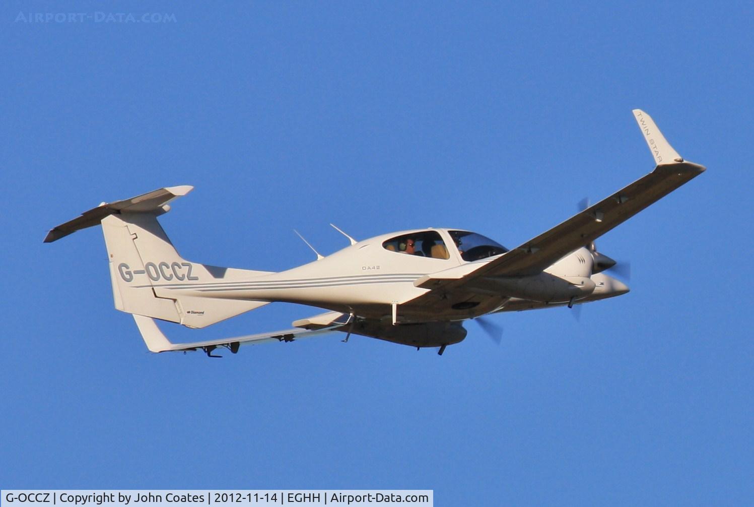 G-OCCZ, 2006 Diamond DA-42 Twin Star C/N 42.161, Departing from CTC.