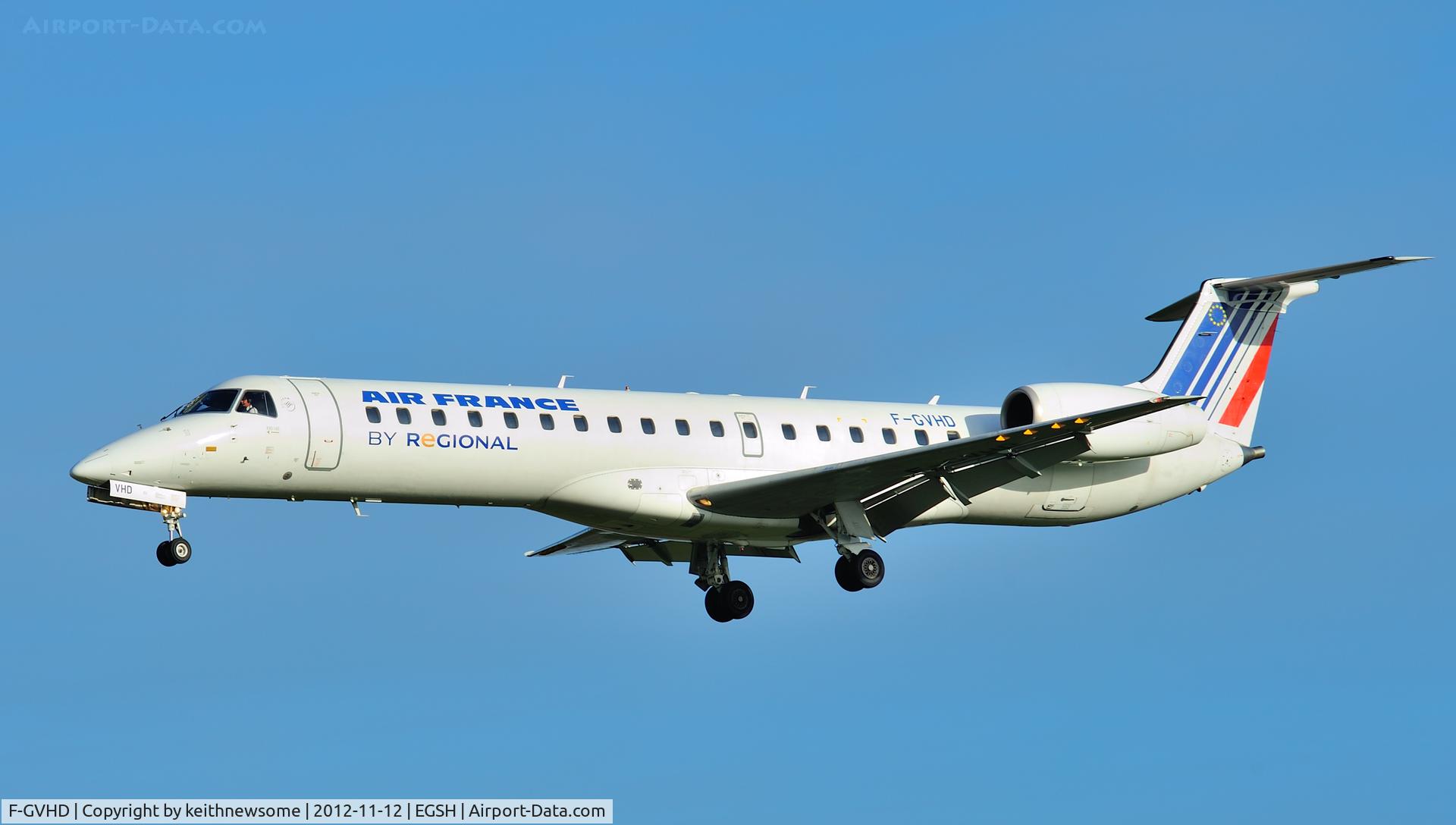 F-GVHD, 1999 Embraer ERJ-145LR (EMB-145LR) C/N 145178, Arriving for Air Livery.