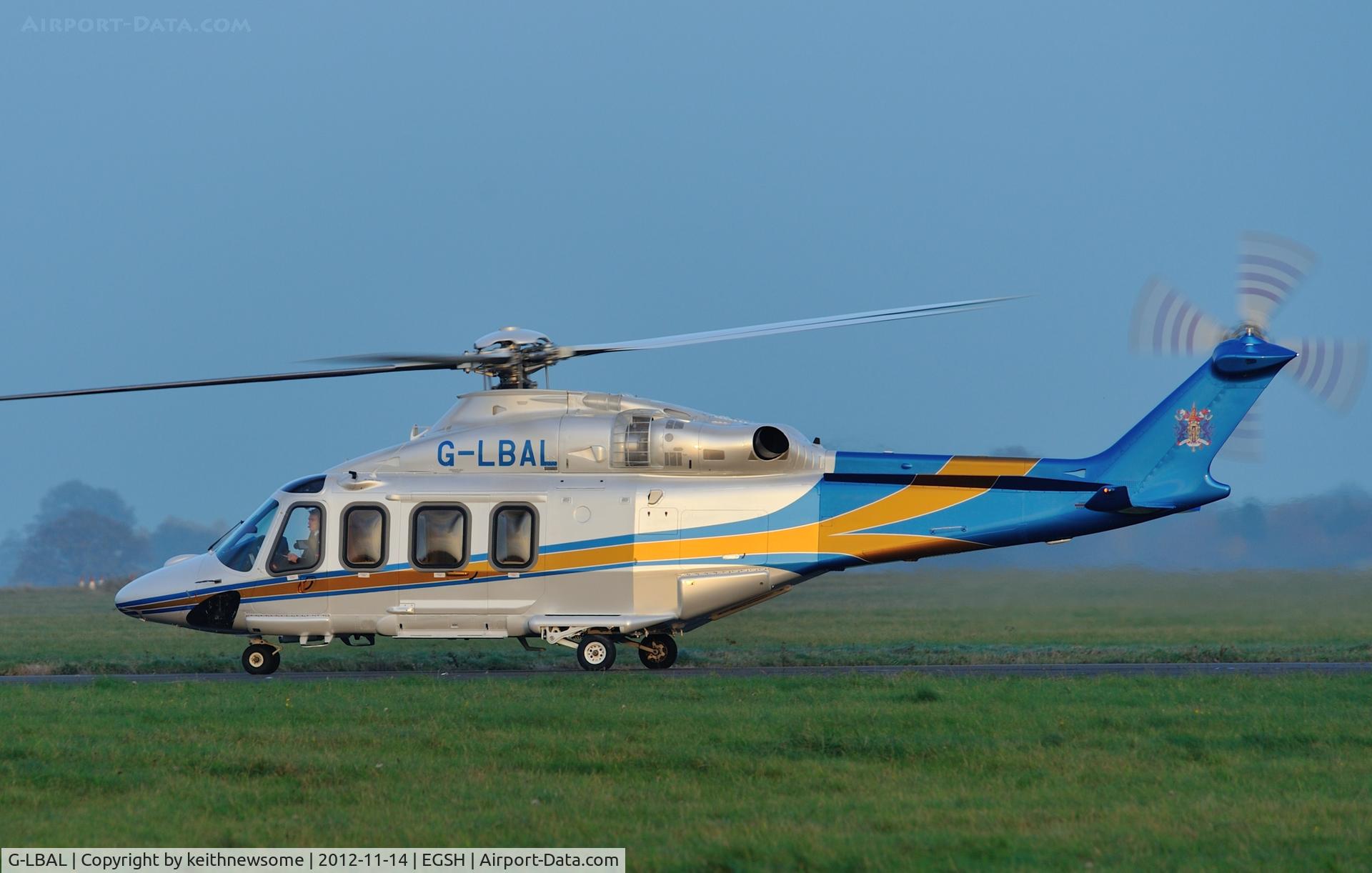 G-LBAL, 2012 AgustaWestland AW-139 C/N 31421, Leaving in twilight !