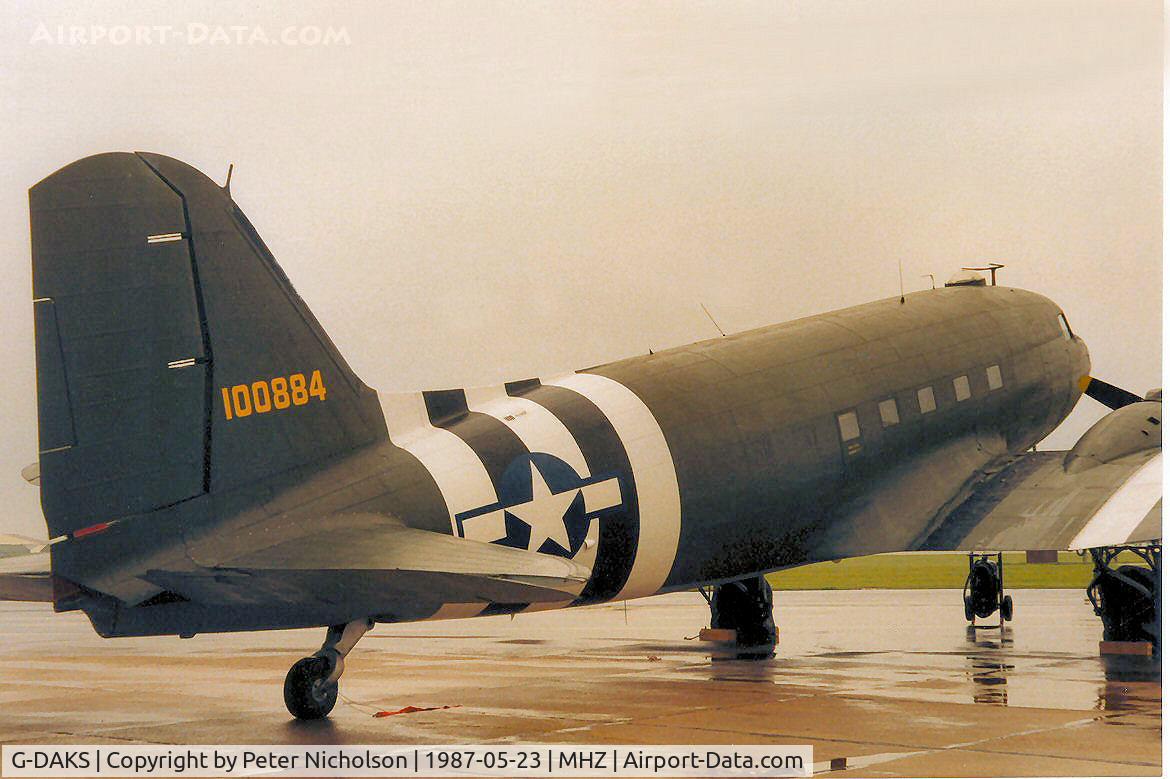 G-DAKS, 1943 Douglas C-47A-75-DL Skytrain C/N 19347, C-47A Skytrain on display at the 1987 RAF Mildenhall Air Fete.