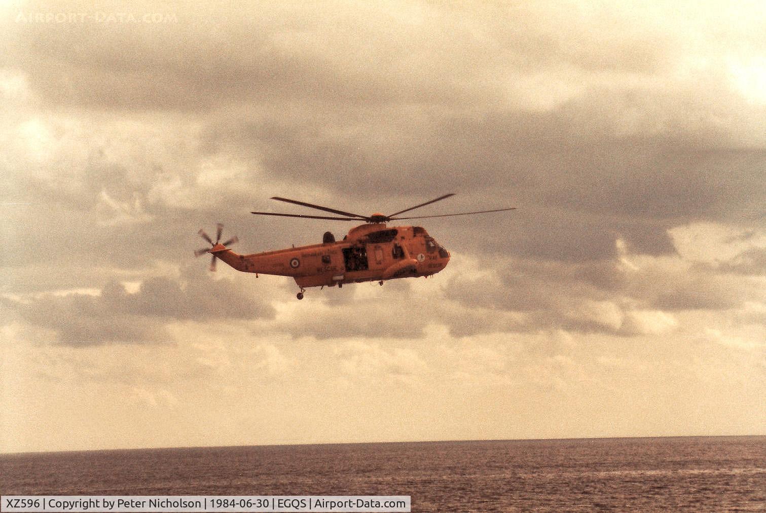XZ596, 1978 Westland Sea King HAR.3 C/N WA862, Sea King HAR.3 of 202 Squadron on a training exercise in the Moray Firth off RAF Lossiemouth in the Summer of 1984.